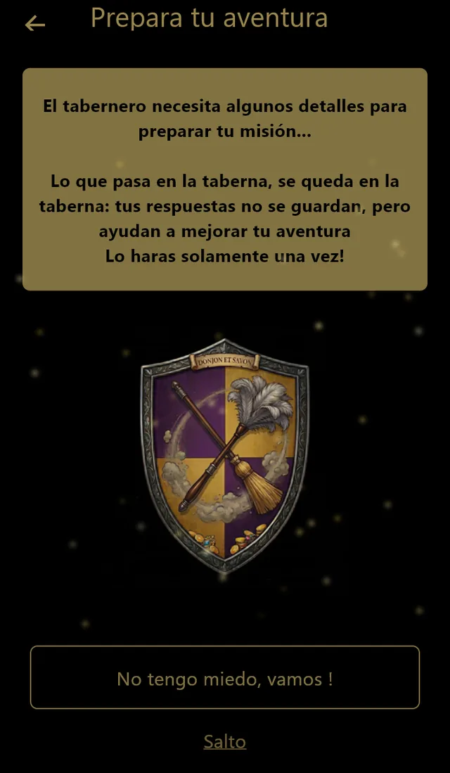 Prepara tu aventura: las preguntas del posadero