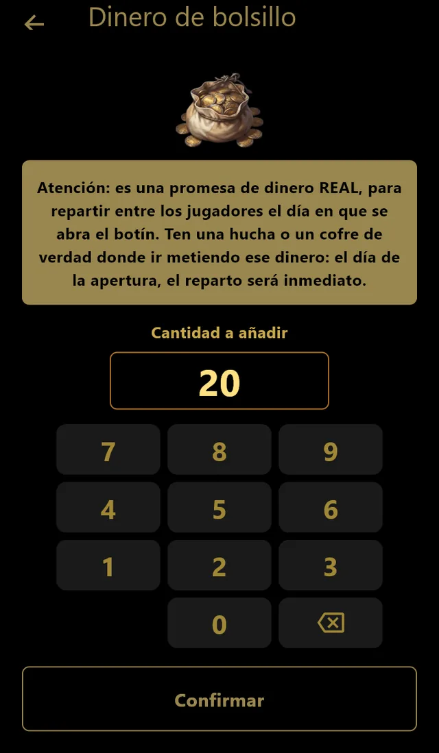 La promesa de paga: dinero real, para guardar en una hucha de verdad