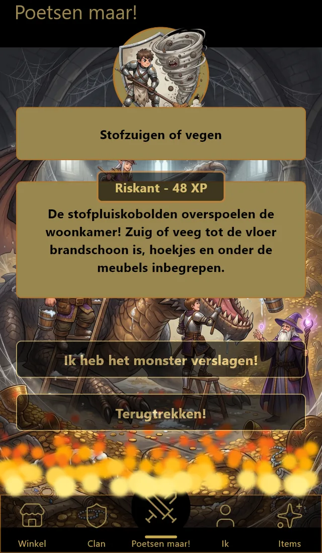 Een gevecht tegen een taakmonster